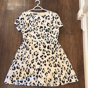 Lafayette 148 New York Cream and Black Patterned Dress
